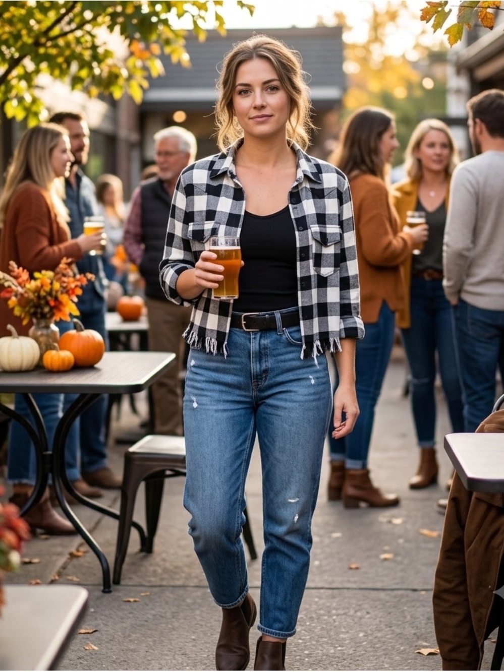 Risen Los Angeles Buffalo Plaid Distressed Hem Button Down